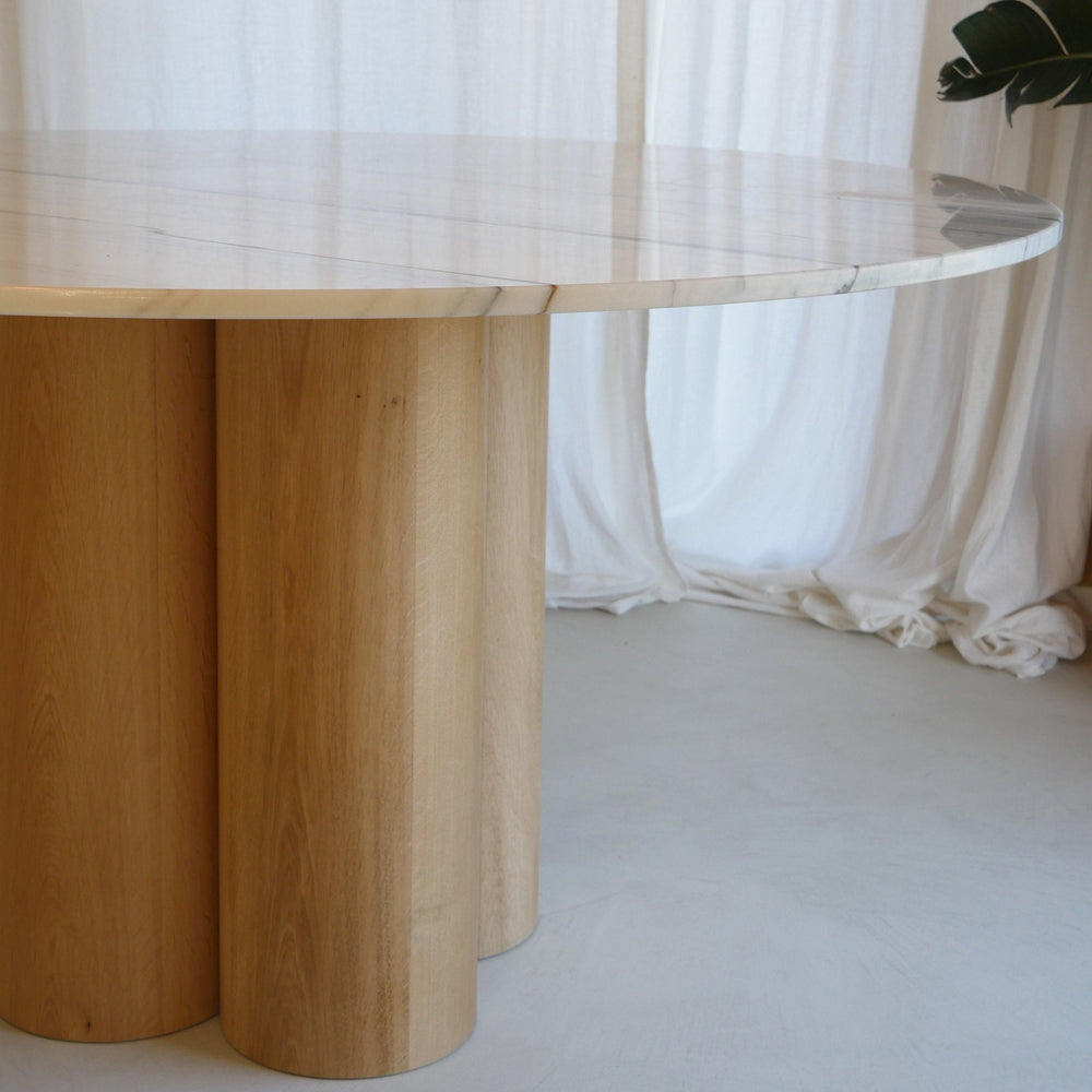 Axis Marble & Wooden Round Table