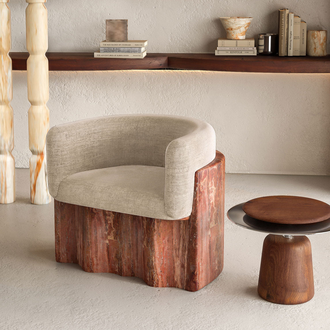 Armchair Plisse Stone