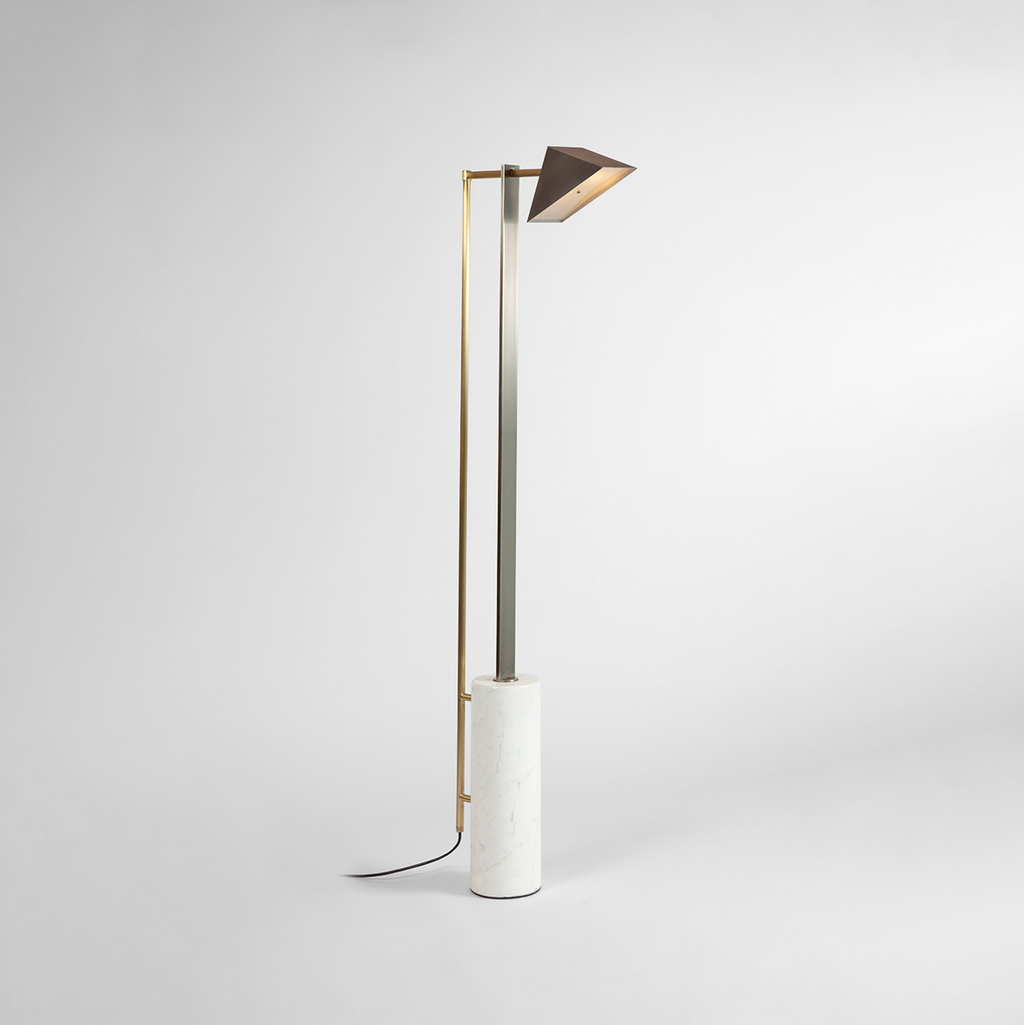 Marble and Wedge Floor Lamp