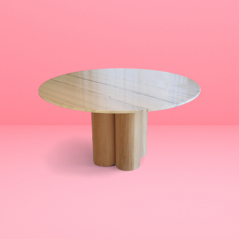 Axis Marble & Wooden Round Table
