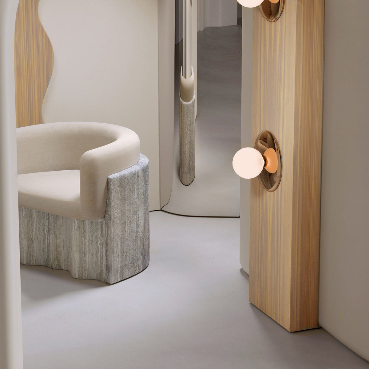Armchair Plisse Stone